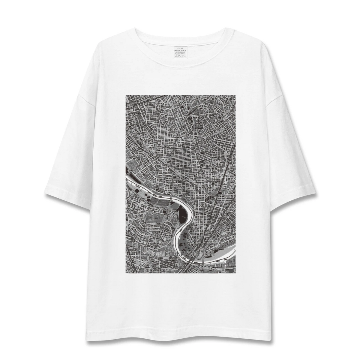 【矢口渡（東京都-区部）】地図柄ビッグシルエットTシャツ