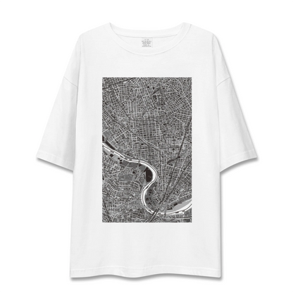 【矢口渡（東京都-区部）】地図柄ビッグシルエットTシャツ