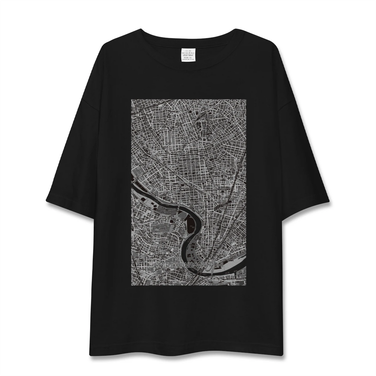 【矢口渡（東京都-区部）】地図柄ビッグシルエットTシャツ