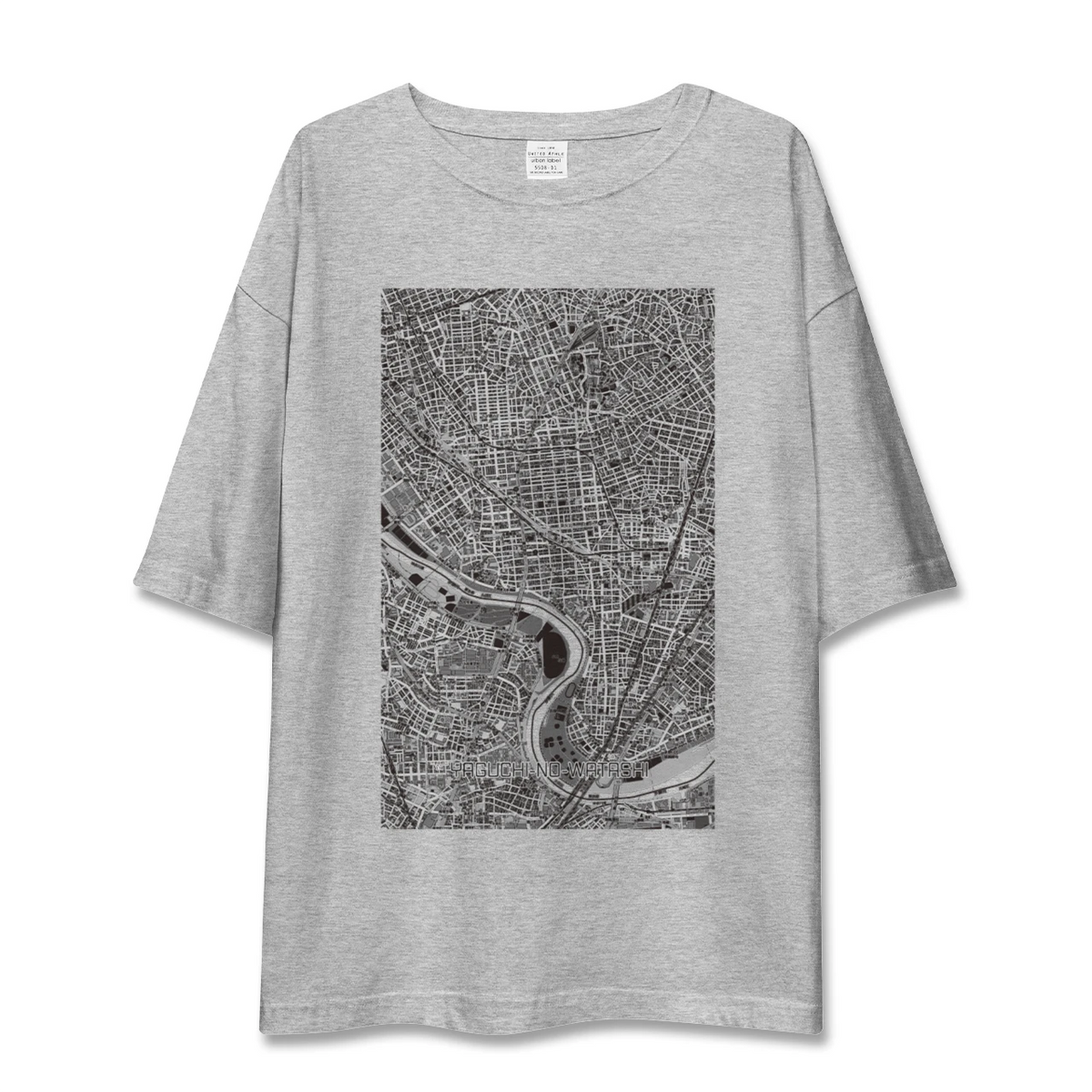 【矢口渡（東京都-区部）】地図柄ビッグシルエットTシャツ