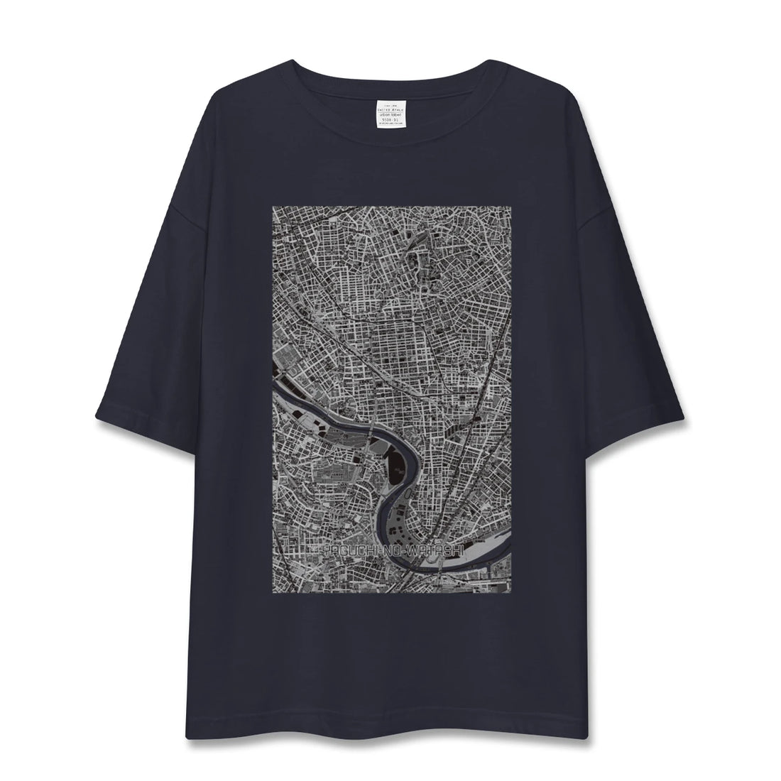 【矢口渡（東京都-区部）】地図柄ビッグシルエットTシャツ