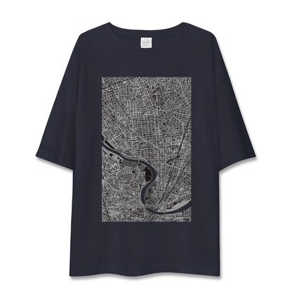 【矢口渡（東京都-区部）】地図柄ビッグシルエットTシャツ