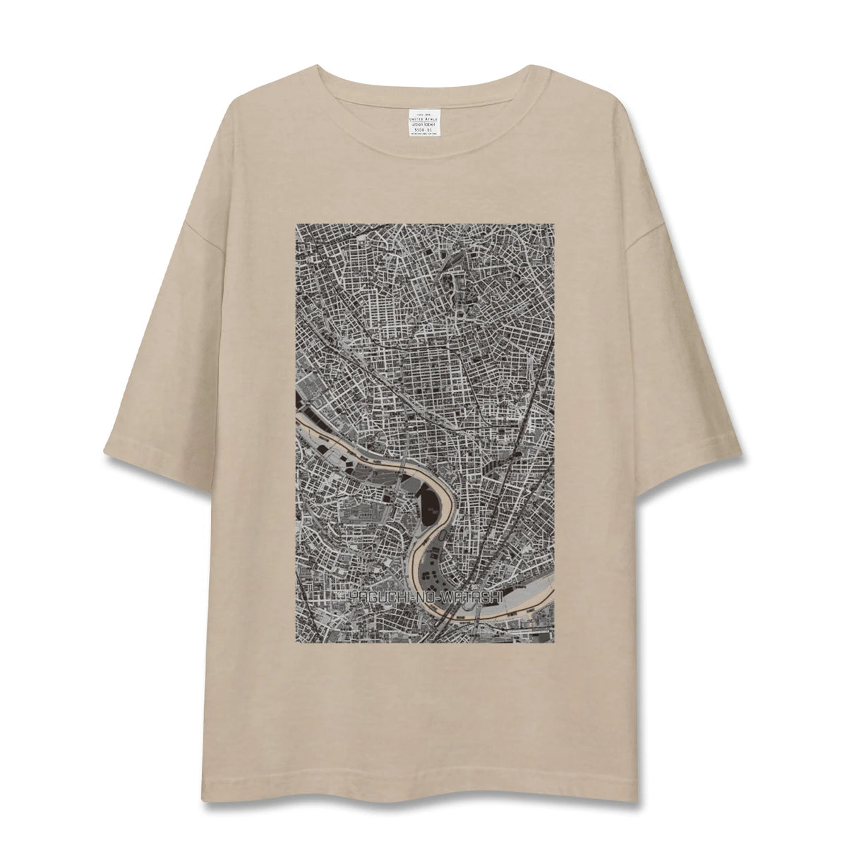 【矢口渡（東京都-区部）】地図柄ビッグシルエットTシャツ