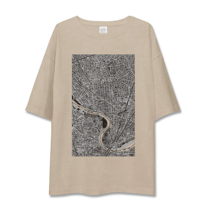 【矢口渡（東京都-区部）】地図柄ビッグシルエットTシャツ