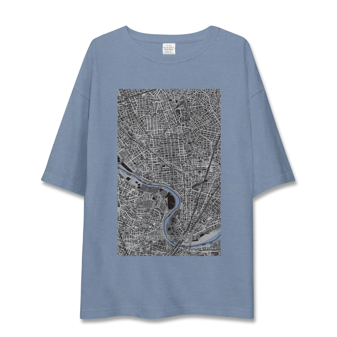 【矢口渡（東京都-区部）】地図柄ビッグシルエットTシャツ