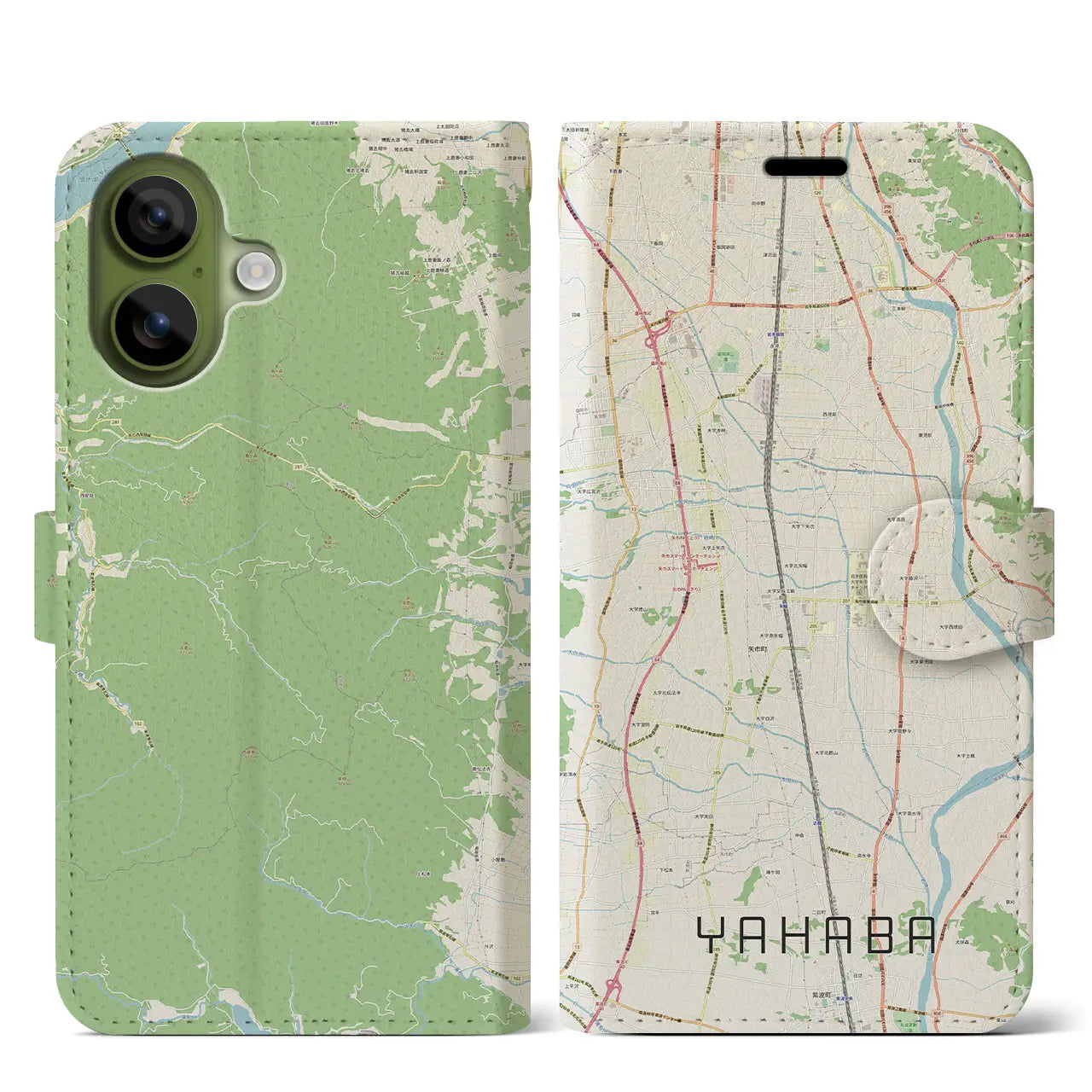 【矢巾（岩手県）】地図柄iPhoneケース（手帳タイプ）