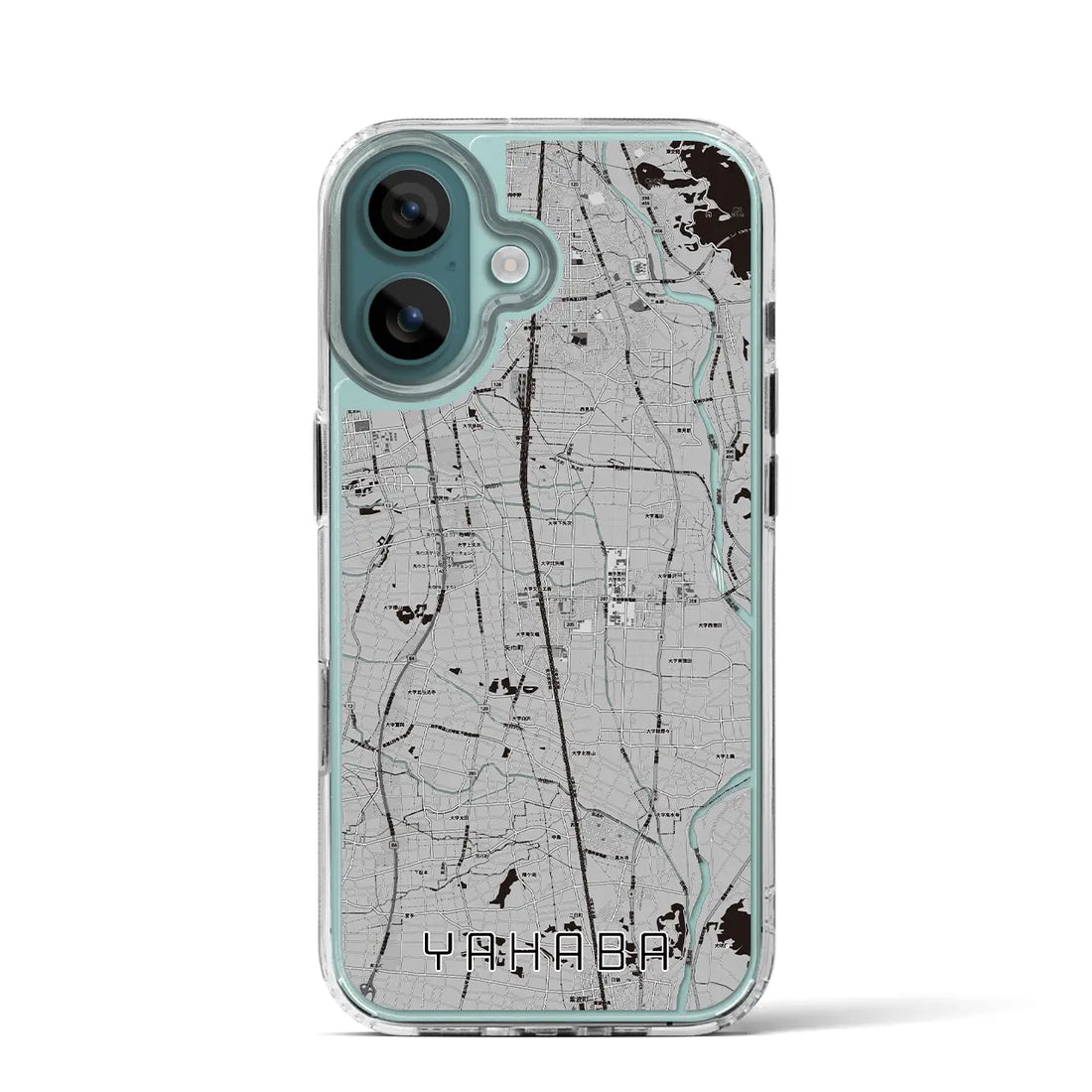 【矢巾（岩手県）】地図柄iPhoneケース（MagSafeタイプ）モノトーン・iPhone 16 Pro 用