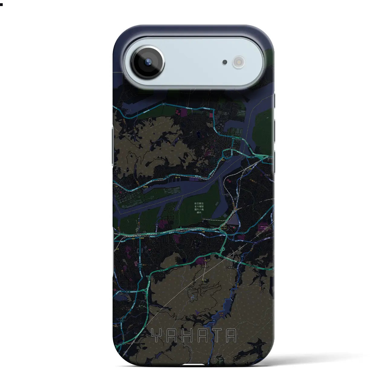 【八幡（福岡県）】地図柄iPhoneケース（バックカバータイプ）