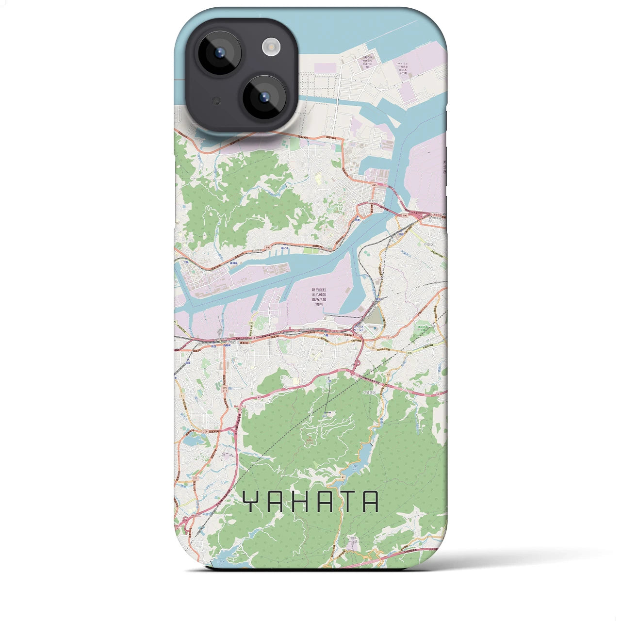 【八幡（福岡県）】地図柄iPhoneケース（バックカバータイプ）