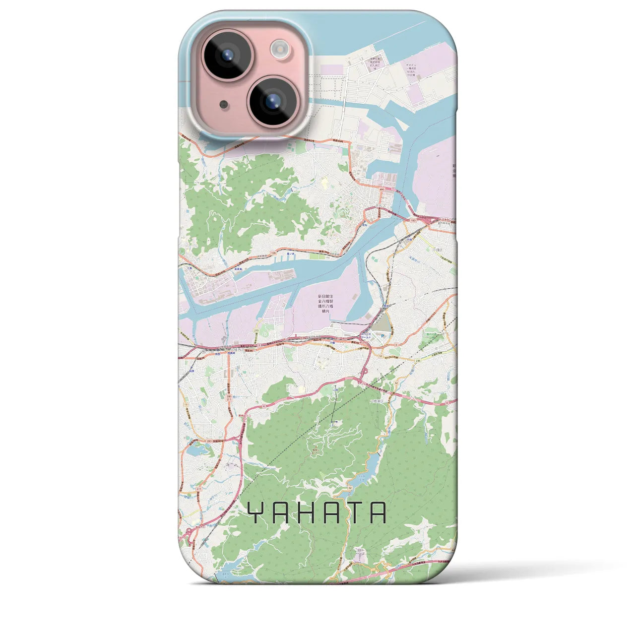 【八幡（福岡県）】地図柄iPhoneケース（バックカバータイプ）