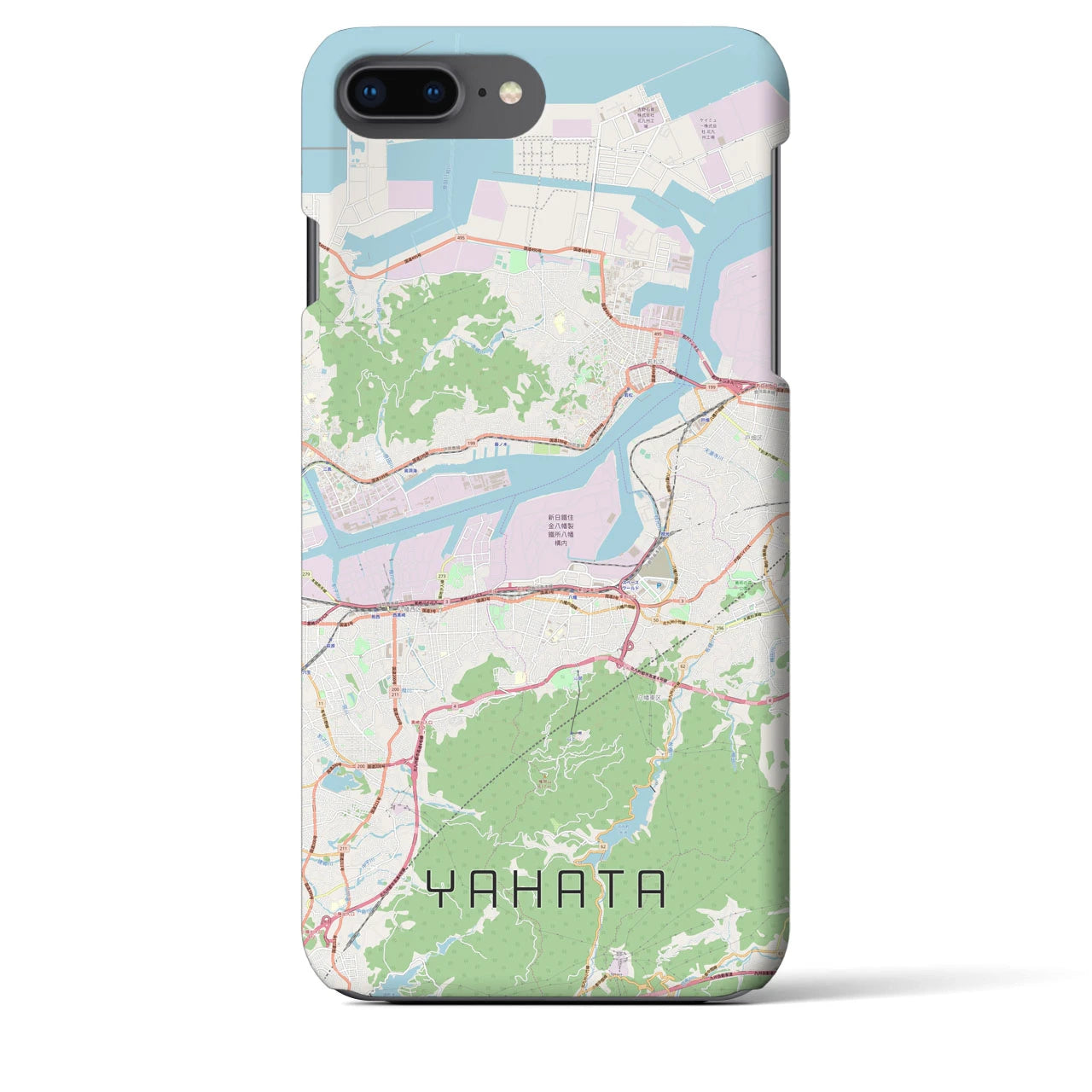 【八幡（福岡県）】地図柄iPhoneケース（バックカバータイプ）