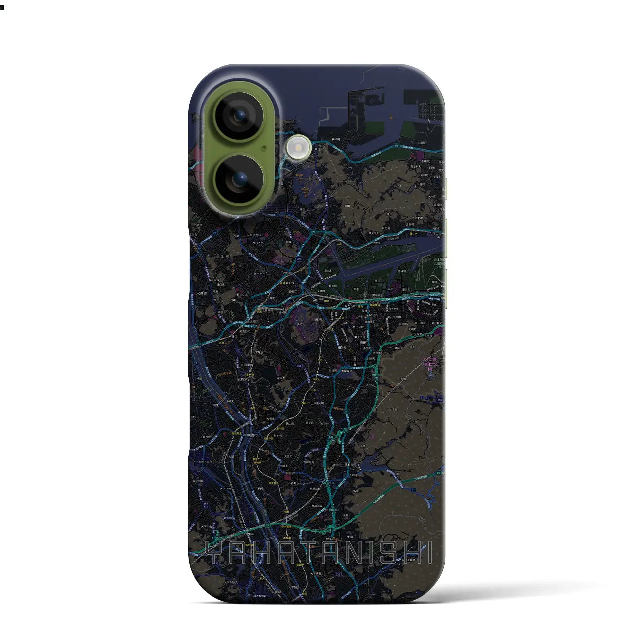 【八幡西（福岡県）】地図柄iPhoneケース（バックカバータイプ）