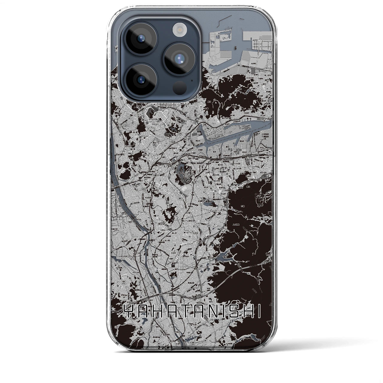 【八幡西（福岡県）】地図柄iPhoneケース（クリアタイプ）