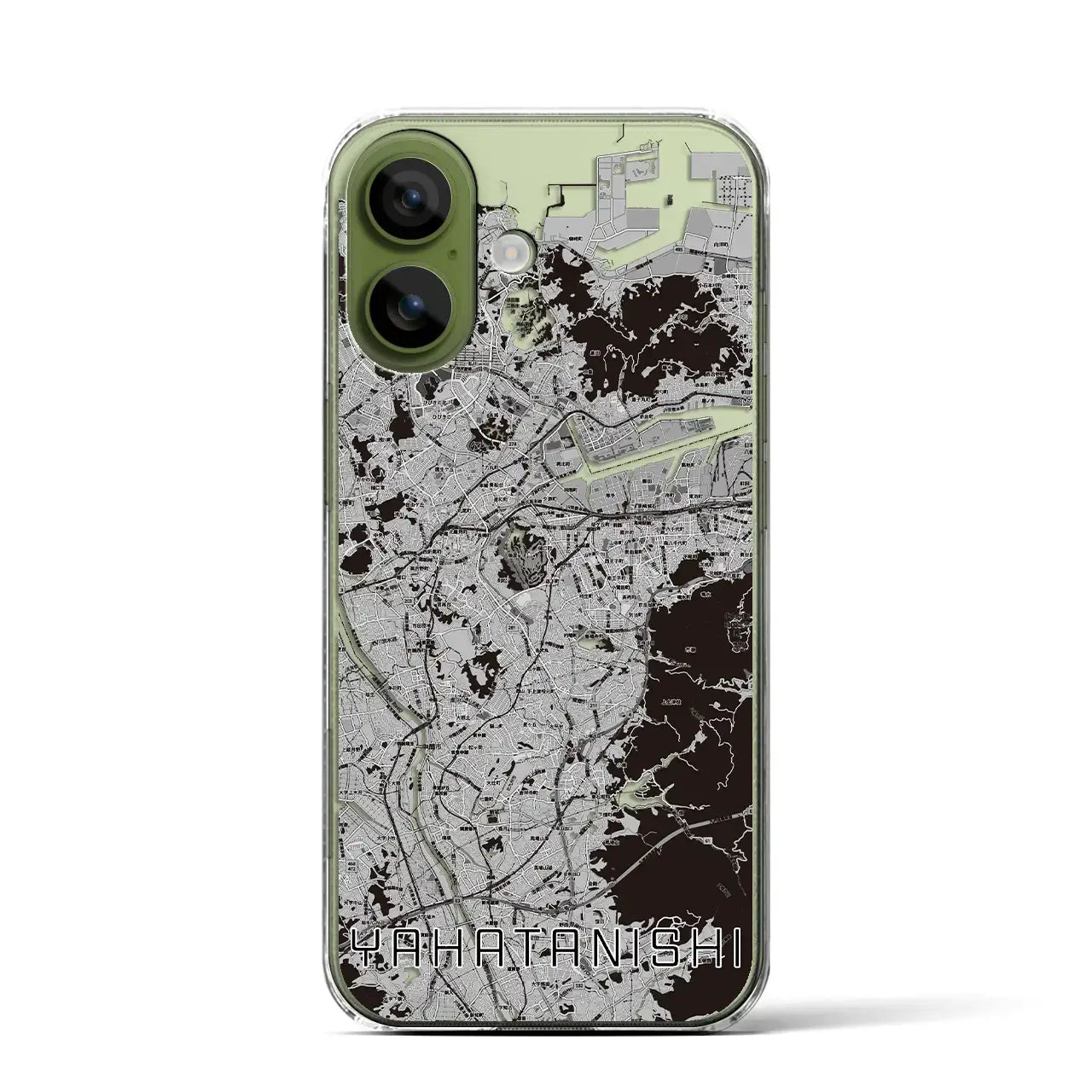 【八幡西（福岡県）】地図柄iPhoneケース（クリアタイプ）