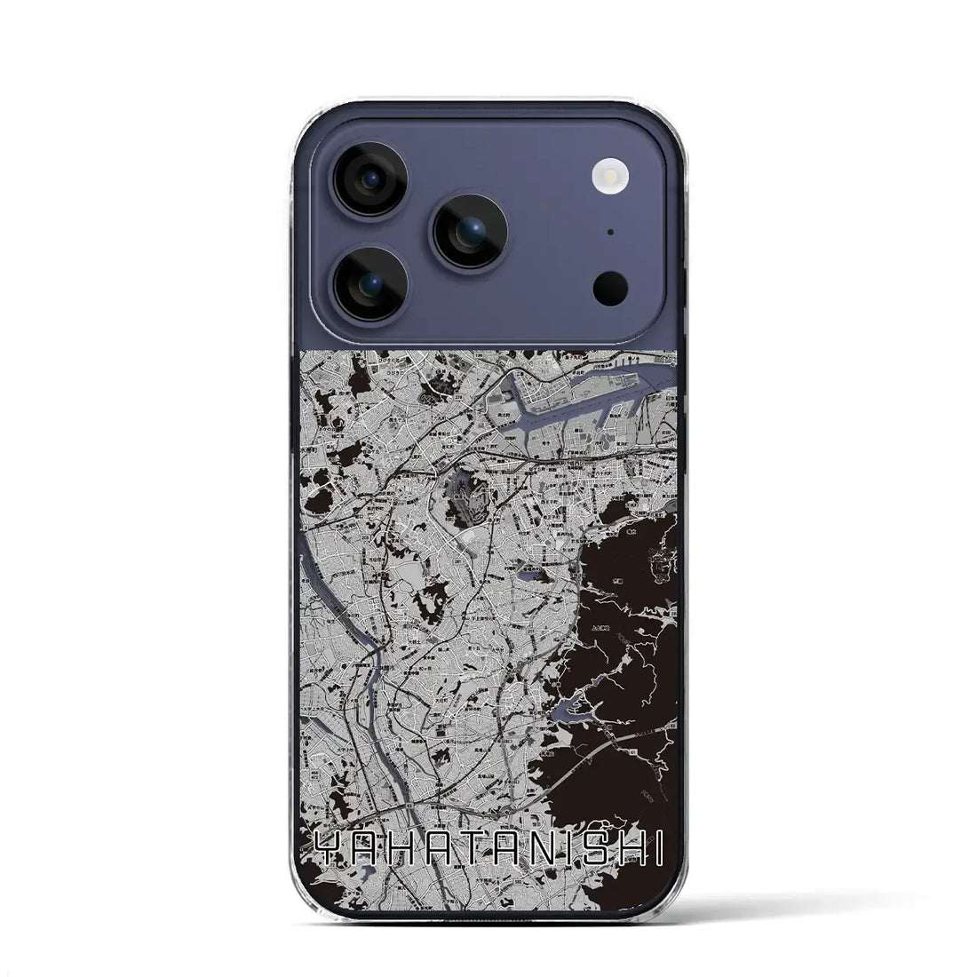 【八幡西(福岡県)】地図柄iPhoneケース(クリアタイプ)モノトーン・iPhone 17 Pro Max 用