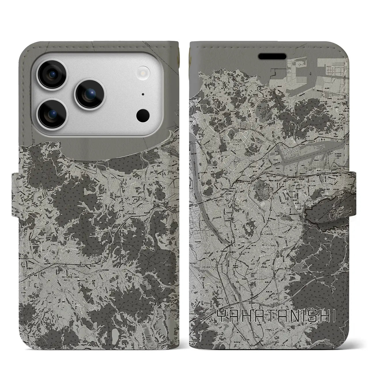 【八幡西（福岡県）】地図柄iPhoneケース（手帳タイプ）