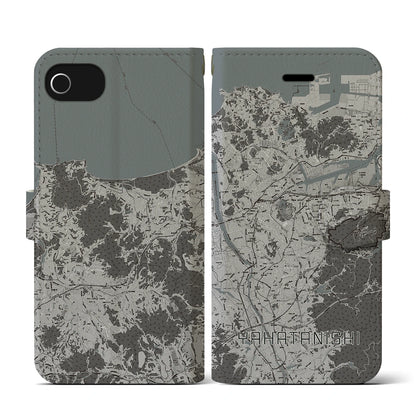 【八幡西（福岡県）】地図柄iPhoneケース（手帳タイプ）モノトーン・iPhone SE（第3 / 第2世代） / 8 / 7 / 6s / 6 用