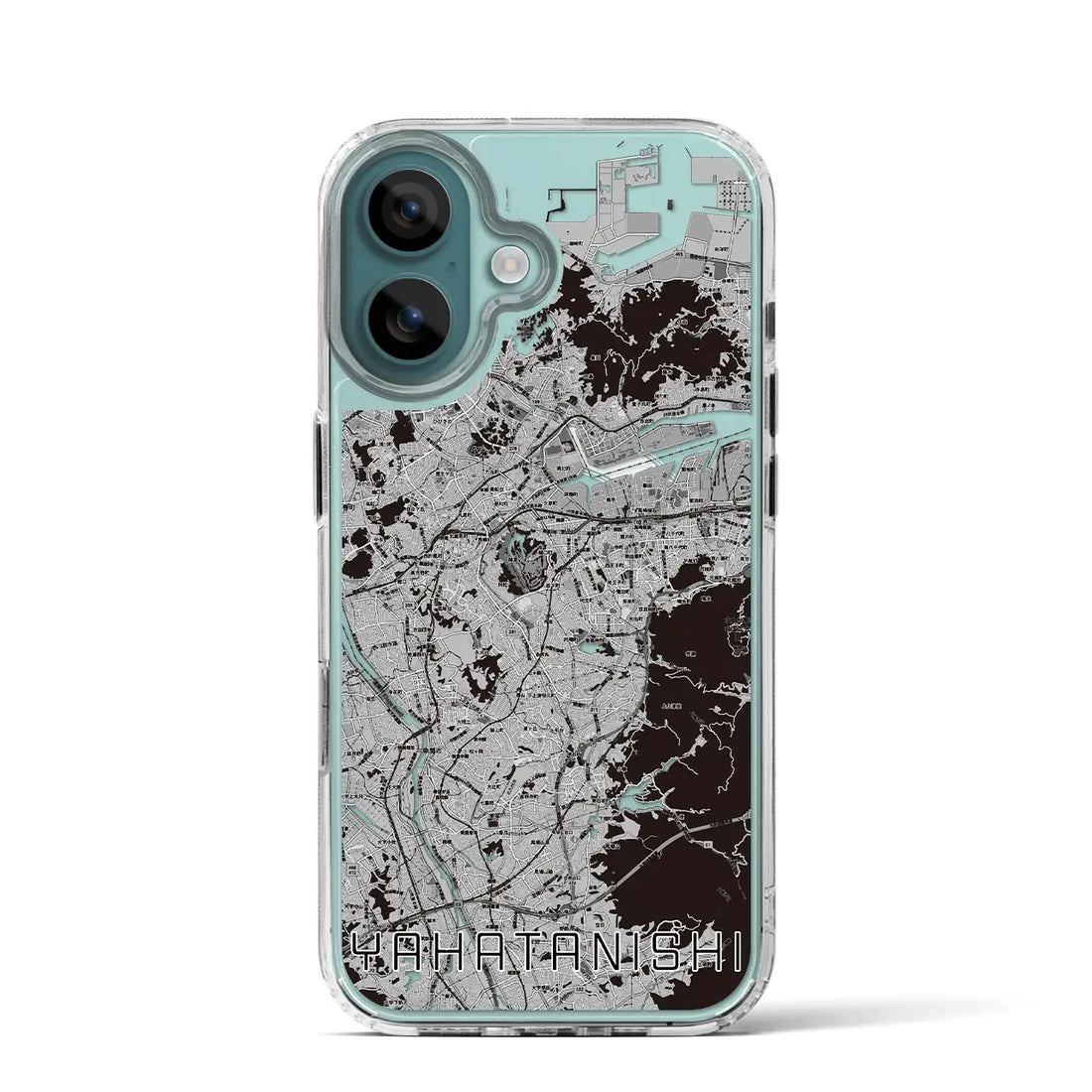 【八幡西(福岡県)】地図柄iPhoneケース(MagSafeタイプ)モノトーン・iPhone 16 Pro 用