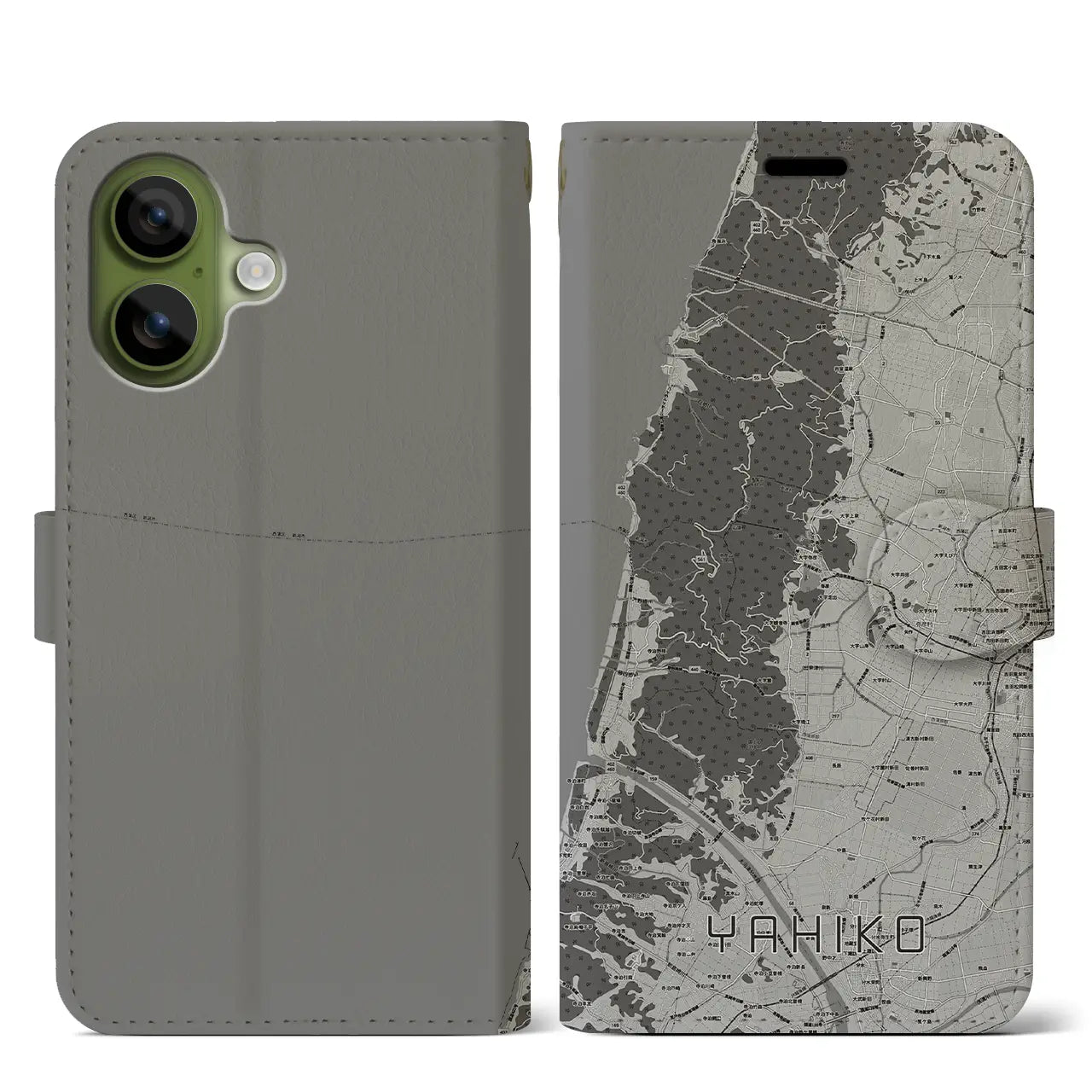 【弥彦（新潟県）】地図柄iPhoneケース（手帳タイプ）