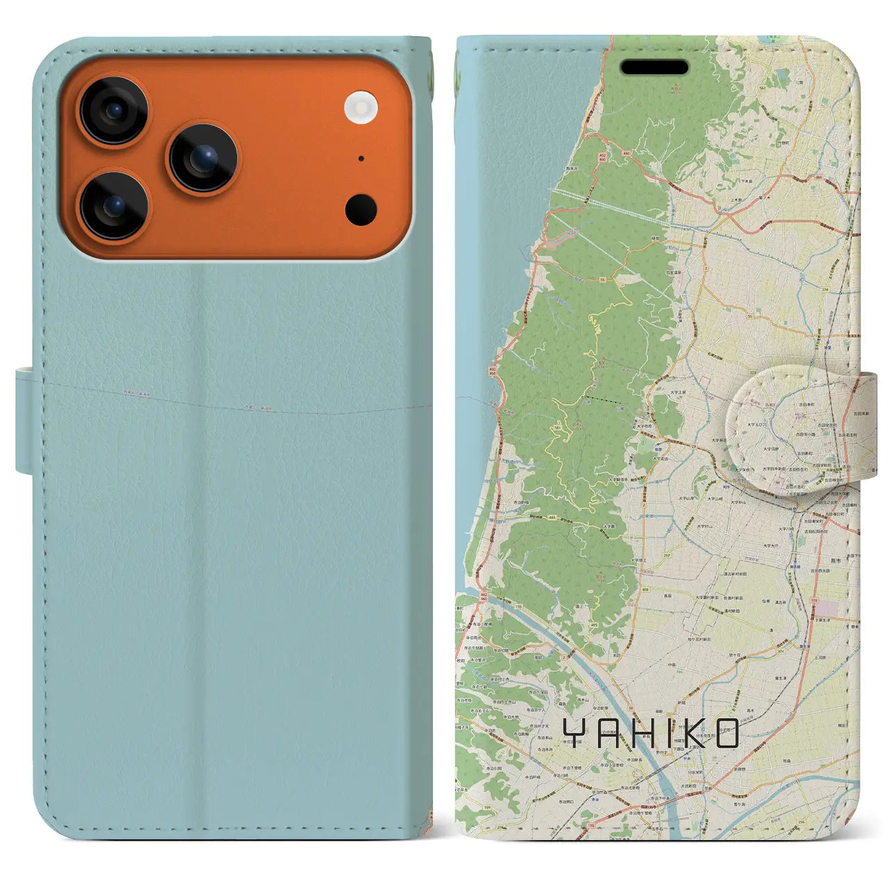【弥彦（新潟県）】地図柄iPhoneケース（手帳タイプ）