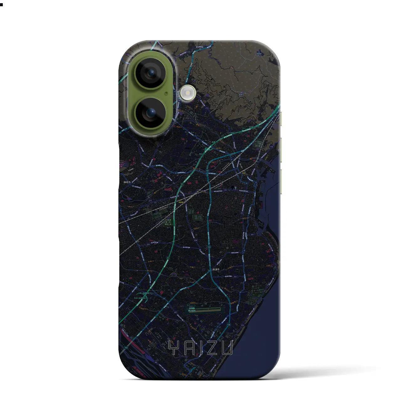 【焼津（静岡県）】地図柄iPhoneケース（バックカバータイプ）