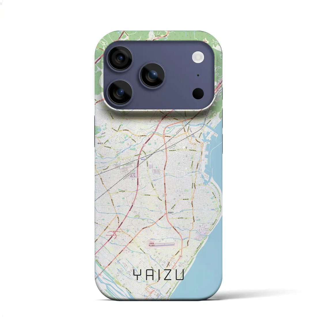 【焼津（静岡県）】地図柄iPhoneケース（バックカバータイプ）ブラック・iPhone 17 Pro Max 用