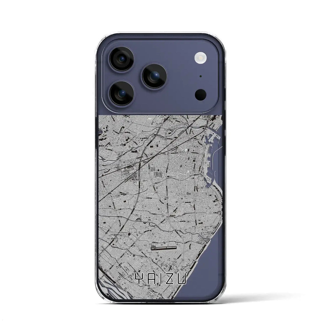 【焼津（静岡県）】地図柄iPhoneケース（クリアタイプ）モノトーン・iPhone 17 Pro Max 用
