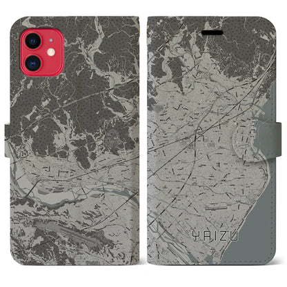 【焼津（静岡県）】地図柄iPhoneケース（手帳タイプ）モノトーン・iPhone 11 用