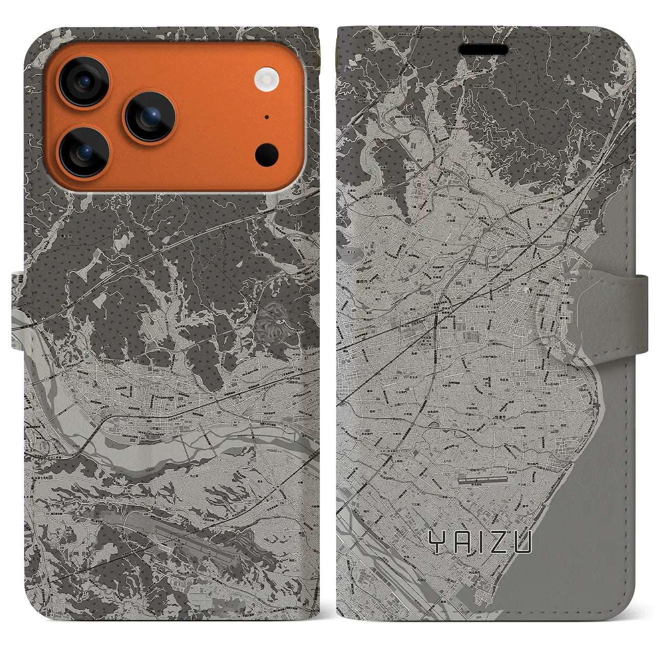 【焼津（静岡県）】地図柄iPhoneケース（手帳タイプ）