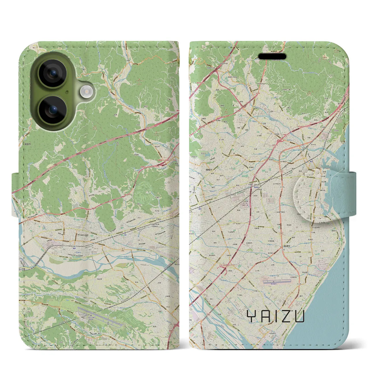 【焼津（静岡県）】地図柄iPhoneケース（手帳タイプ）