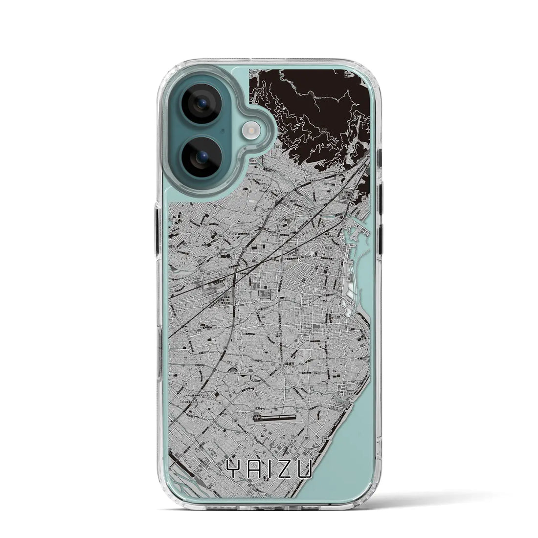 【焼津（静岡県）】地図柄iPhoneケース（MagSafeタイプ）モノトーン・iPhone 16 Pro 用