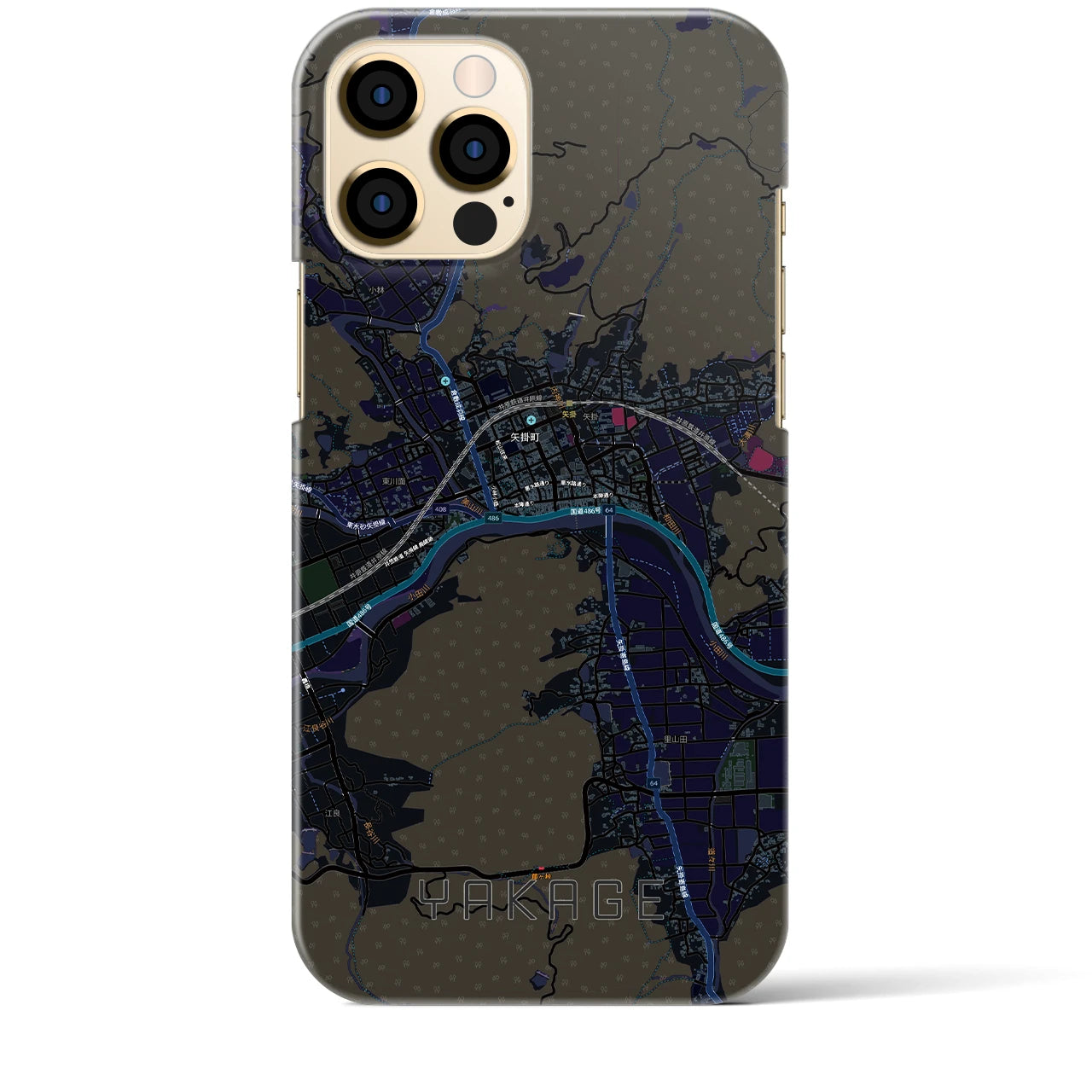 【矢掛（岡山県）】地図柄iPhoneケース（バックカバータイプ）