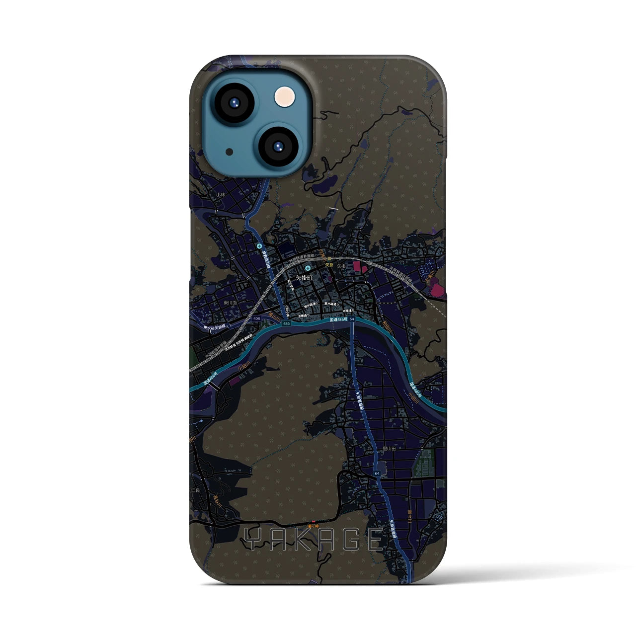 【矢掛（岡山県）】地図柄iPhoneケース（バックカバータイプ）