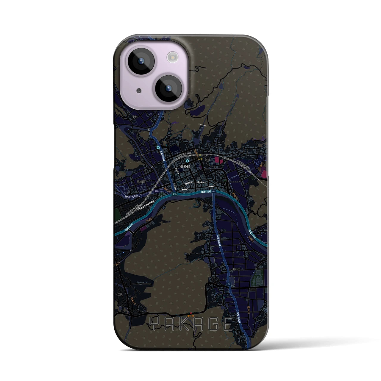 【矢掛（岡山県）】地図柄iPhoneケース（バックカバータイプ）