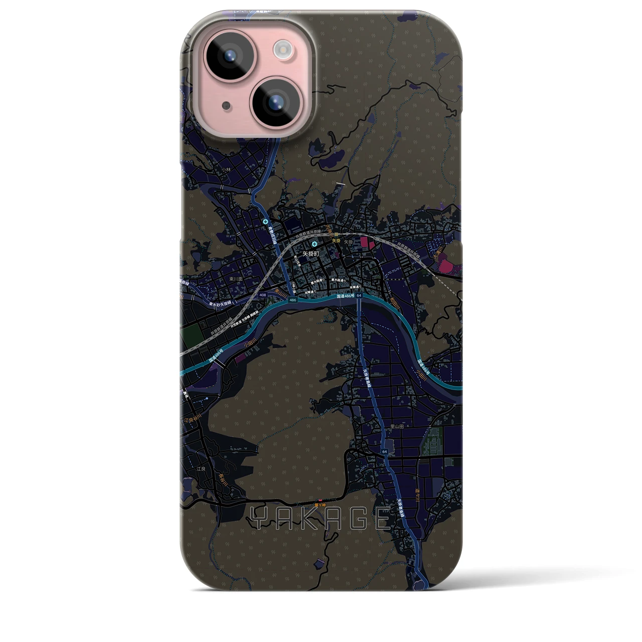 【矢掛（岡山県）】地図柄iPhoneケース（バックカバータイプ）