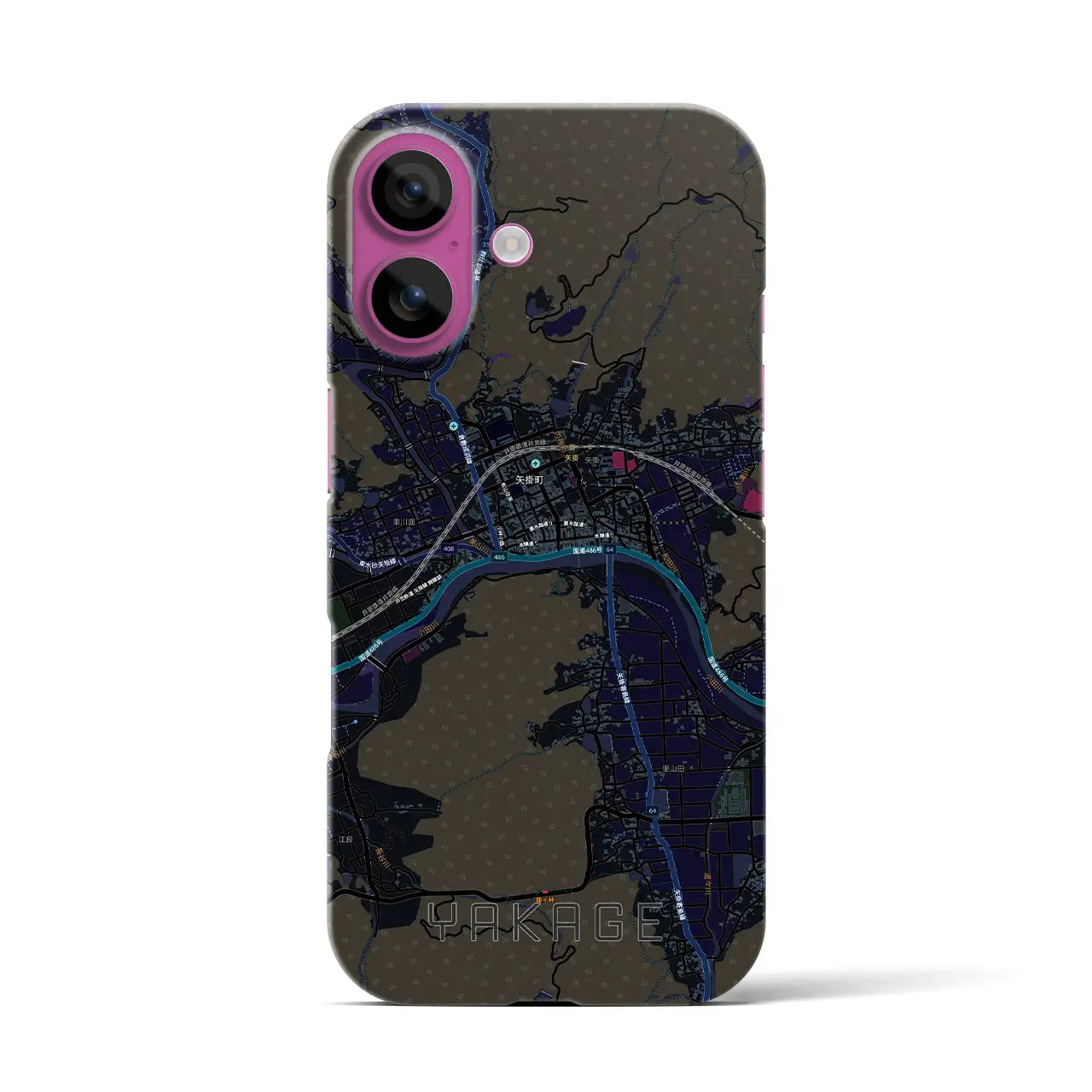 【矢掛（岡山県）】地図柄iPhoneケース（バックカバータイプ）