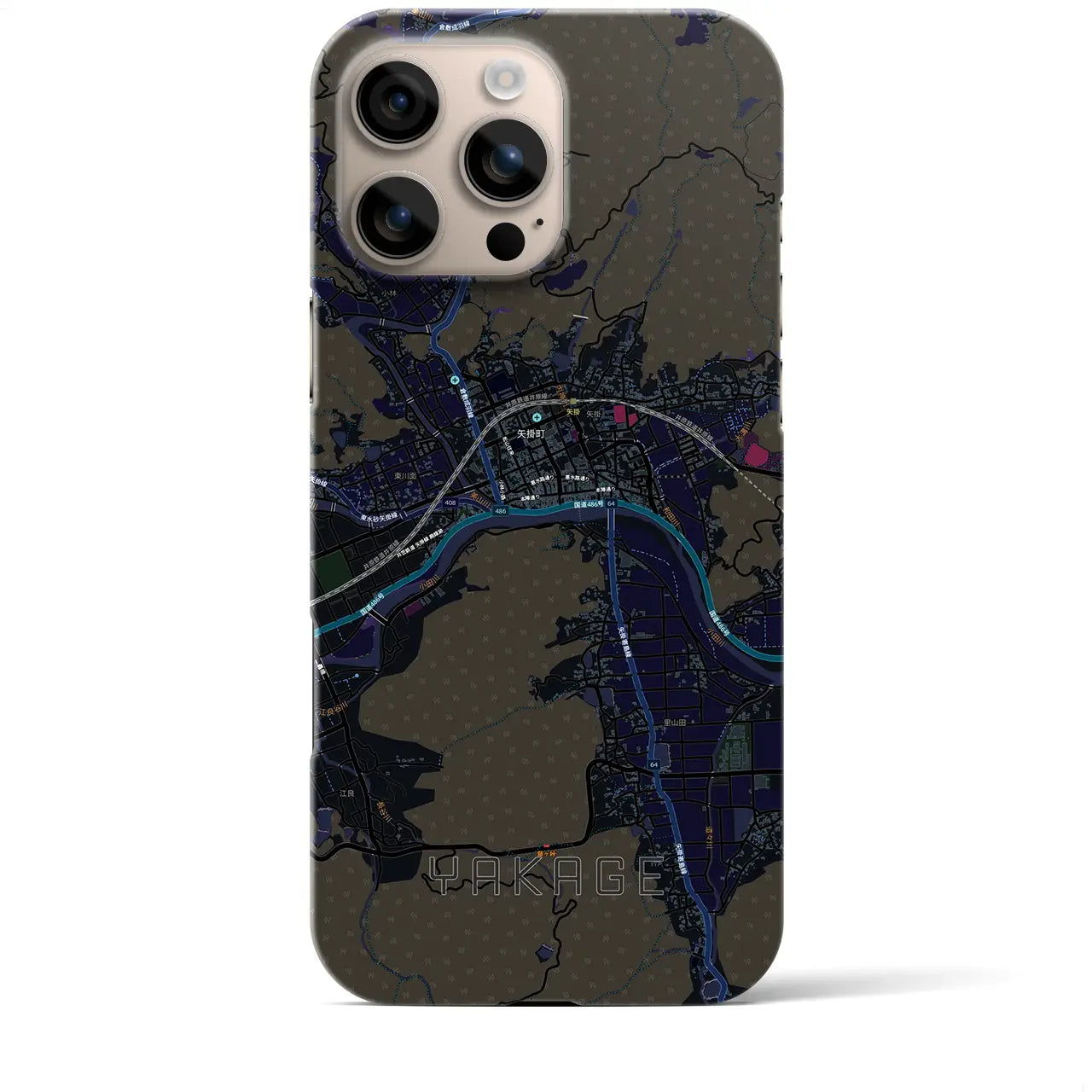 【矢掛（岡山県）】地図柄iPhoneケース（バックカバータイプ）