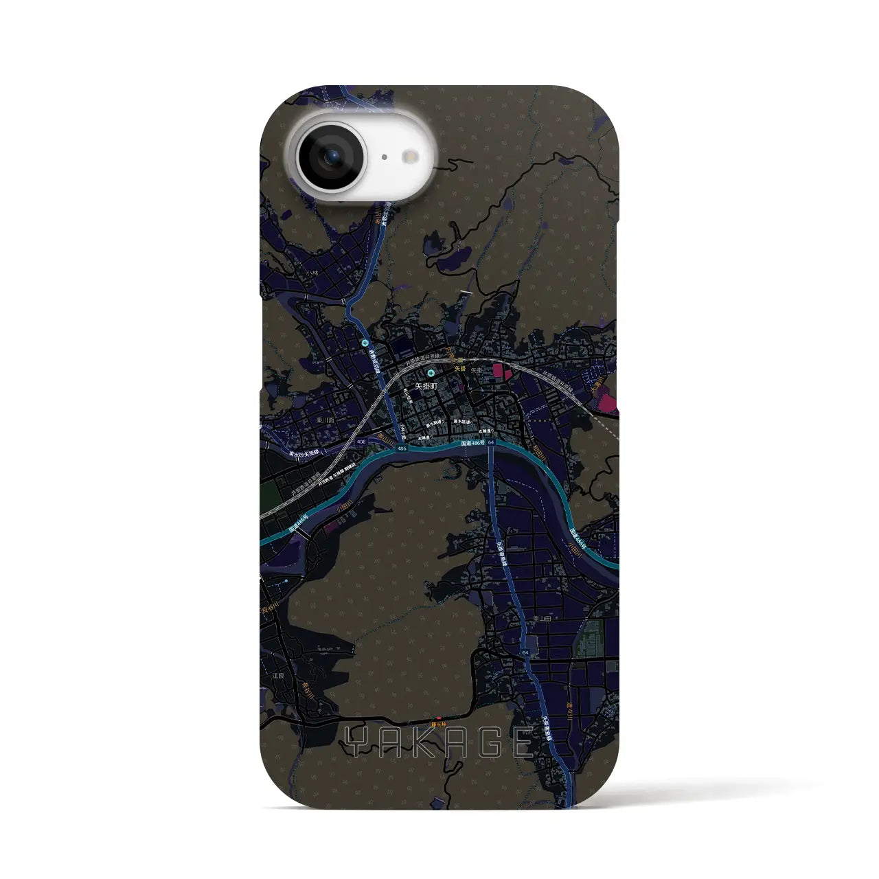 【矢掛（岡山県）】地図柄iPhoneケース（バックカバータイプ）