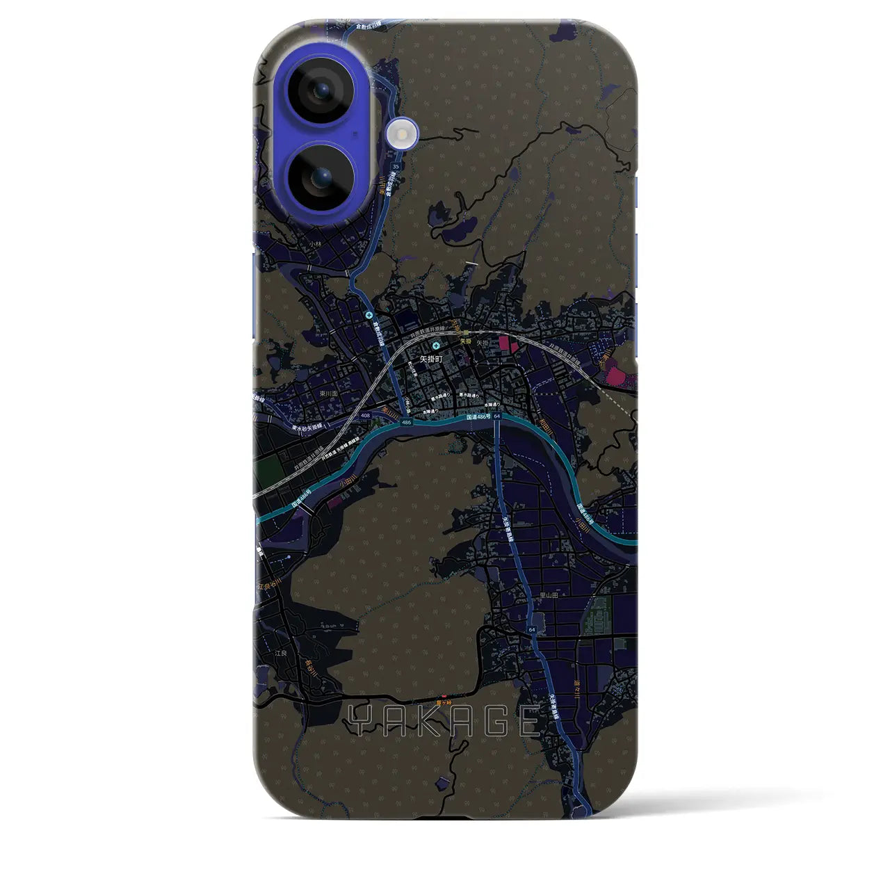 【矢掛（岡山県）】地図柄iPhoneケース（バックカバータイプ）