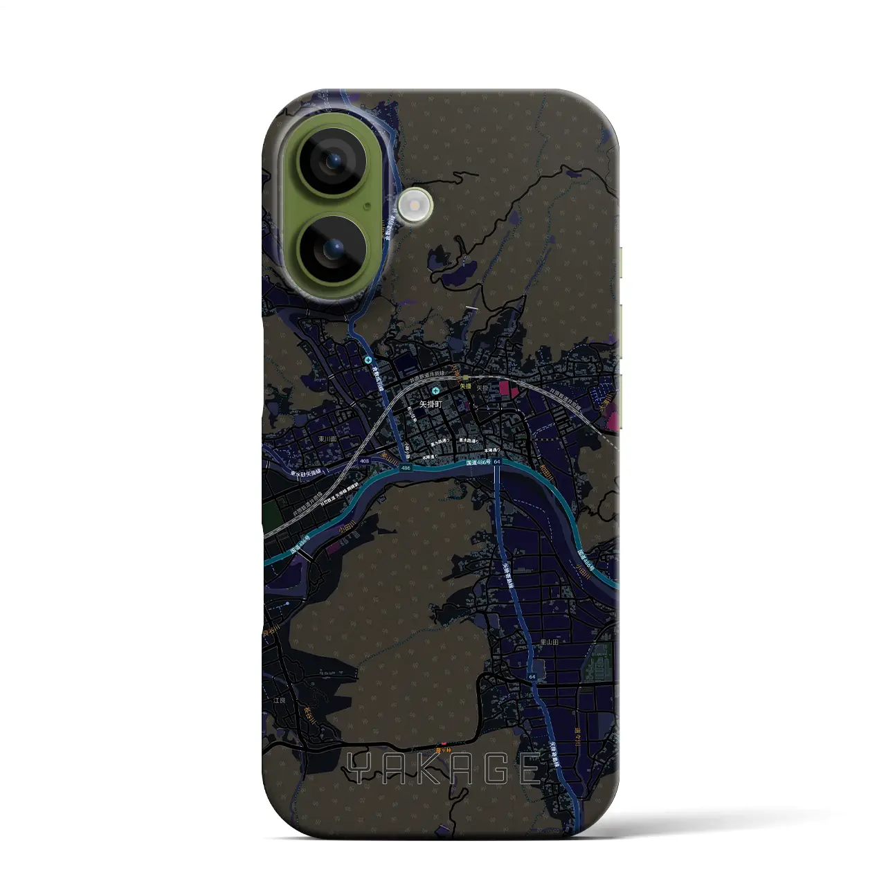 【矢掛（岡山県）】地図柄iPhoneケース（バックカバータイプ）