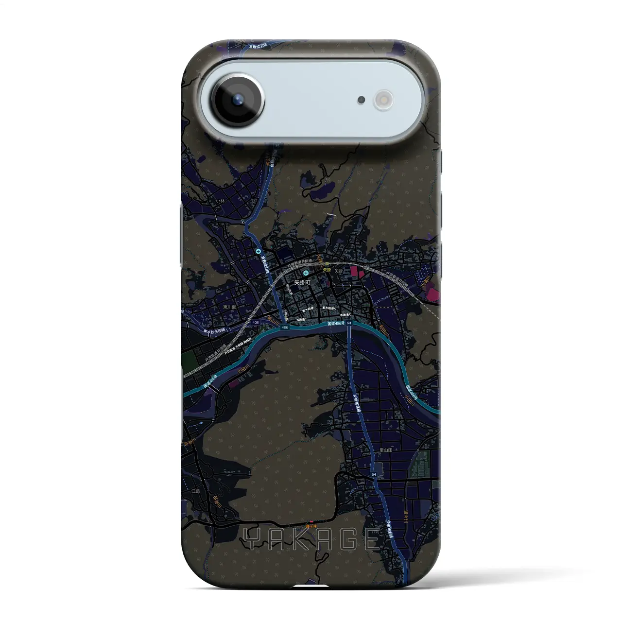 【矢掛（岡山県）】地図柄iPhoneケース（バックカバータイプ）
