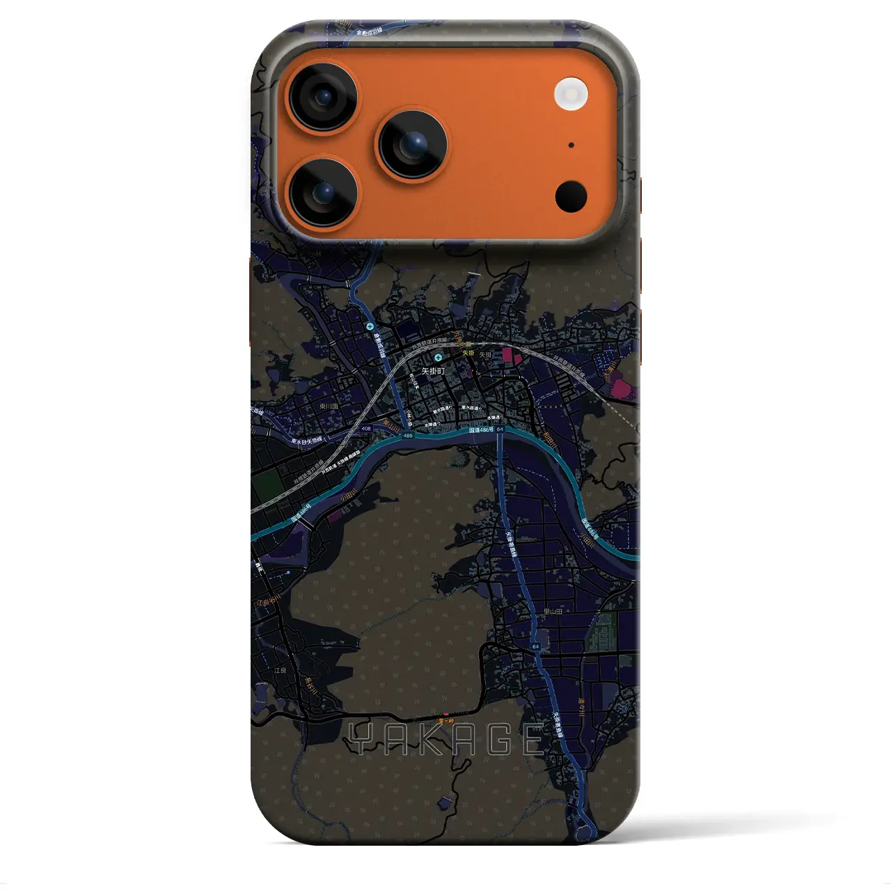 【矢掛（岡山県）】地図柄iPhoneケース（バックカバータイプ）