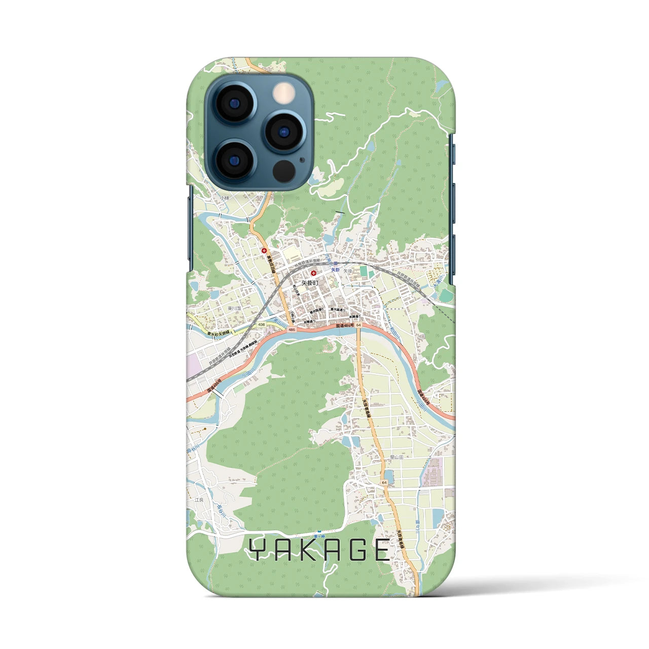 【矢掛（岡山県）】地図柄iPhoneケース（バックカバータイプ）