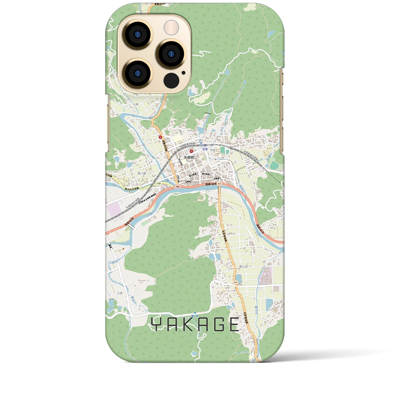 【矢掛（岡山県）】地図柄iPhoneケース（バックカバータイプ）