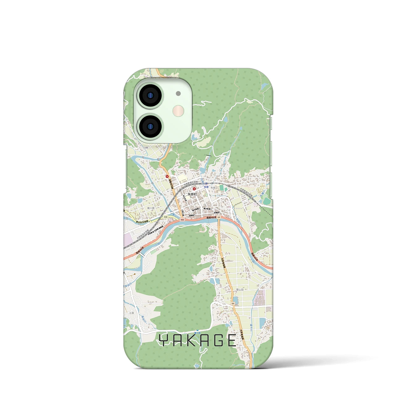 【矢掛（岡山県）】地図柄iPhoneケース（バックカバータイプ）