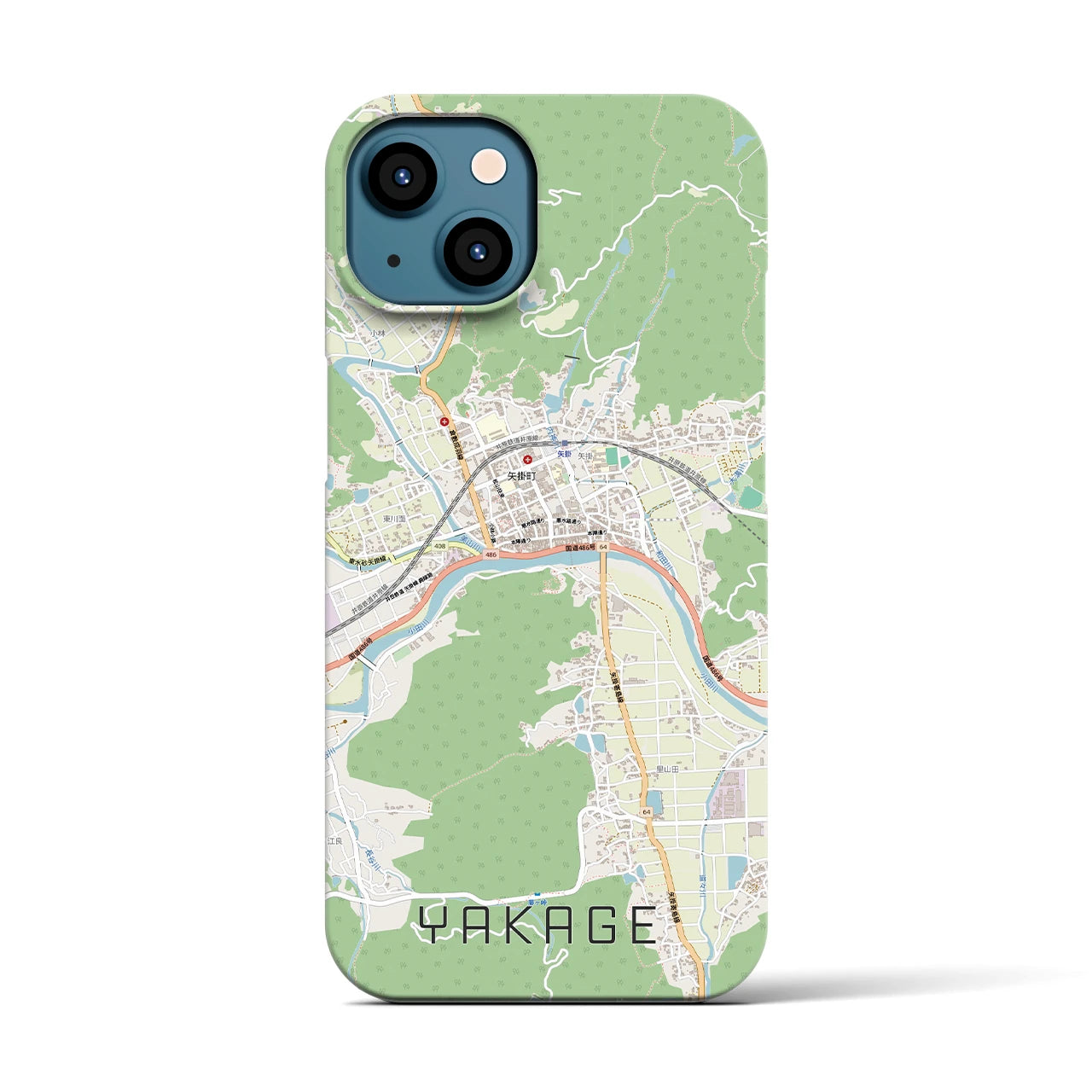 【矢掛（岡山県）】地図柄iPhoneケース（バックカバータイプ）