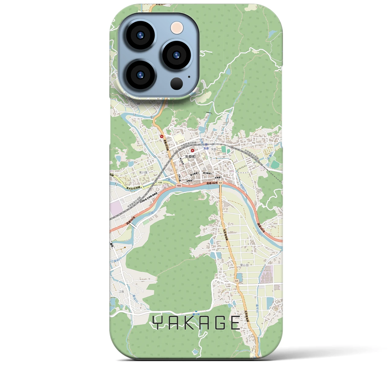 【矢掛（岡山県）】地図柄iPhoneケース（バックカバータイプ）
