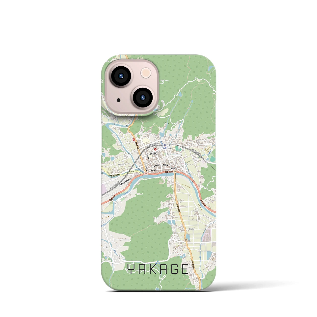 【矢掛（岡山県）】地図柄iPhoneケース（バックカバータイプ）