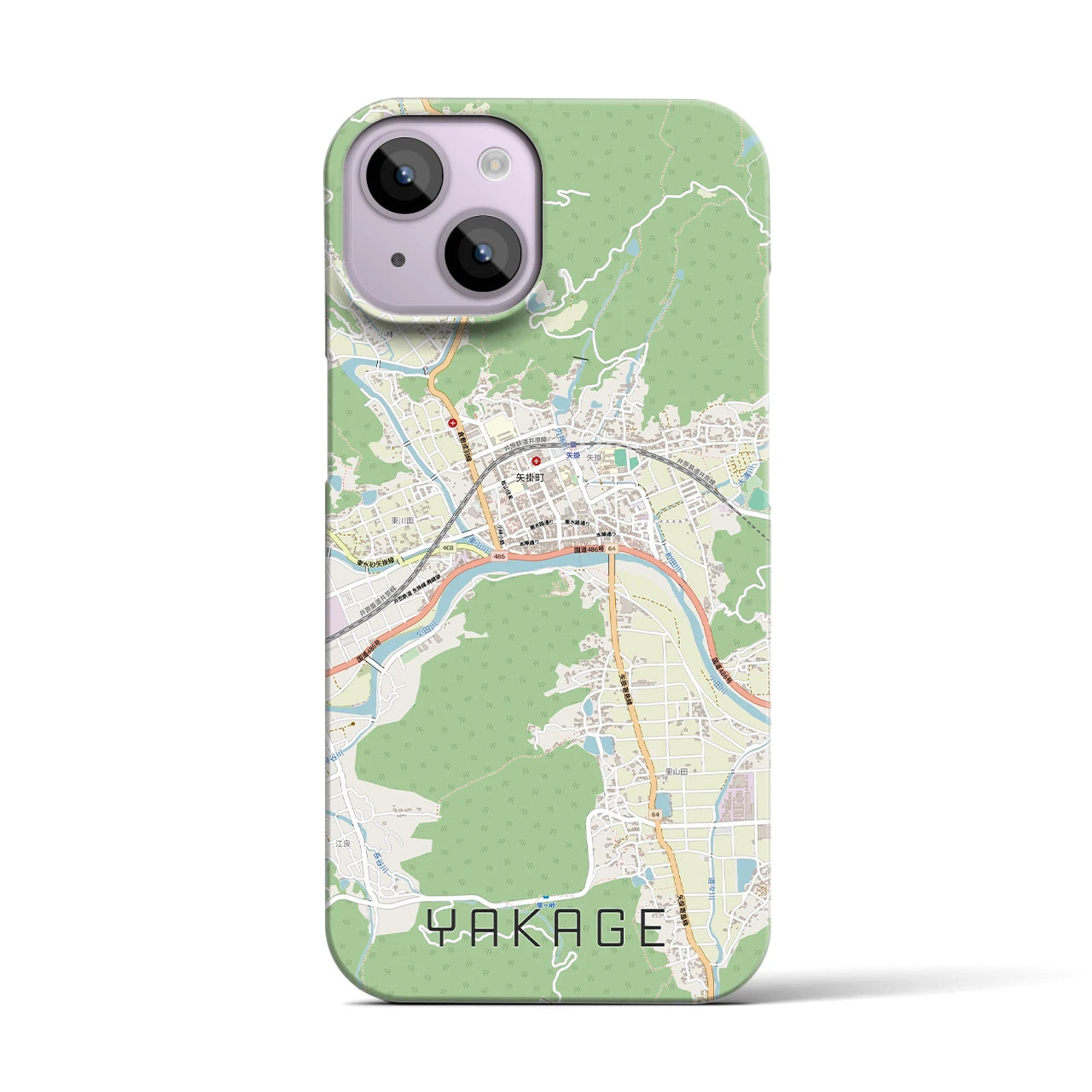 【矢掛（岡山県）】地図柄iPhoneケース（バックカバータイプ）