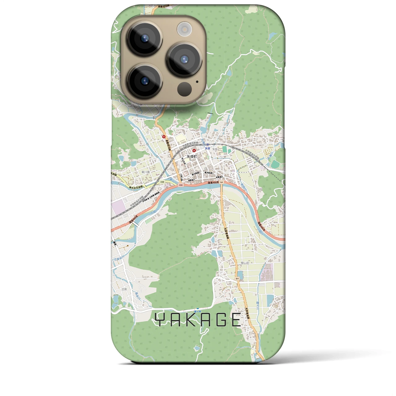 【矢掛（岡山県）】地図柄iPhoneケース（バックカバータイプ）